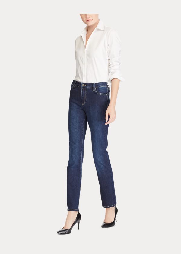 Jeans Ralph Lauren Mujer Azules Azules - Premier Straight - VFPWB6041